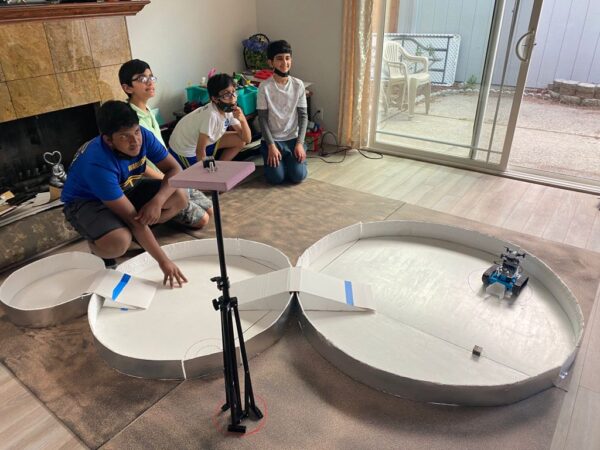 RAAC Academy 2021 NASA Team SOAR students with asteroid roads mission track