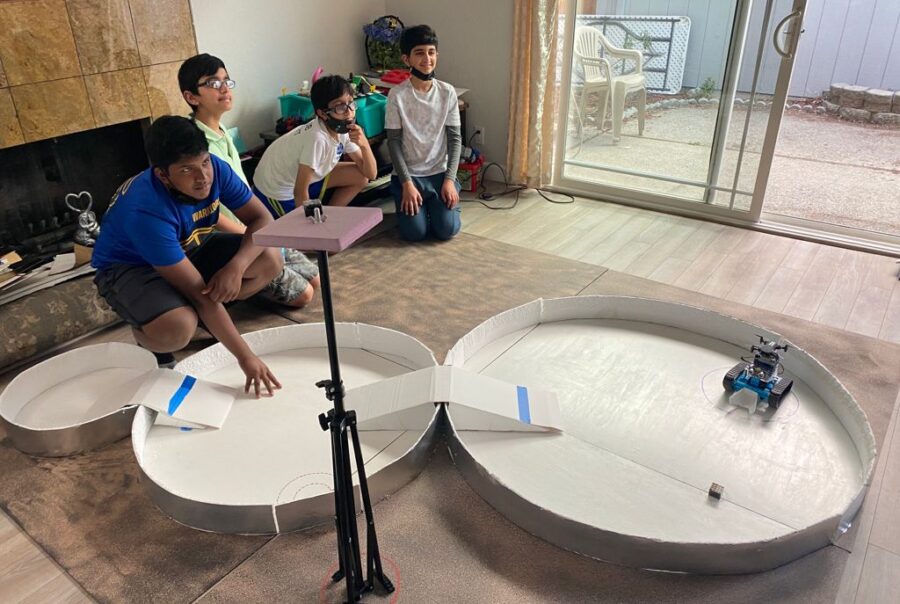 RAAC Academy 2021 NASA Team SOAR students with asteroid roads mission track